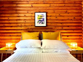 Riverside log cabins